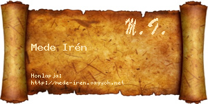 Mede Irén névjegykártya